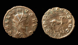 Gallienus, Zoo Issue, Antelope Standing Right reverse